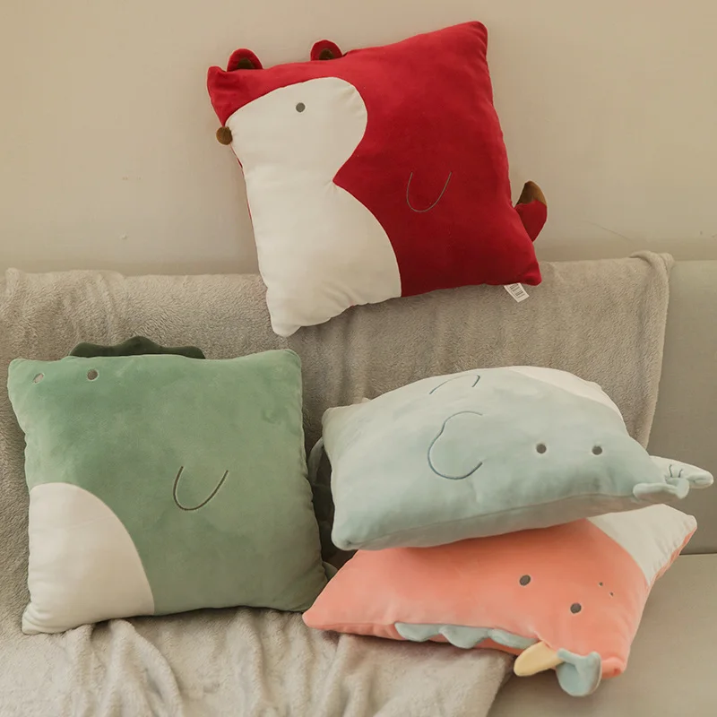 35cm Cushion Blanket square Dinosaur Pig Pillow With Bedroom sofa chair cushion sleeping pillow home decoration birthday | Дом и сад
