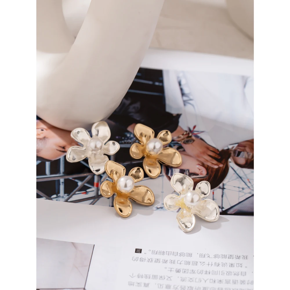 Yhpup Новый минималистичный цветок серьги-гвоздики в форме растения из цинкового