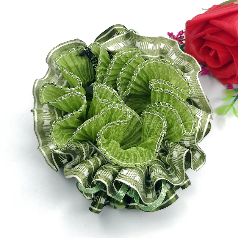 

Кружевная лента для волос в Корейском стиле, блестящий бант, Модный женский головной убор, цветочный орнамент на запястье, оптовая продажа