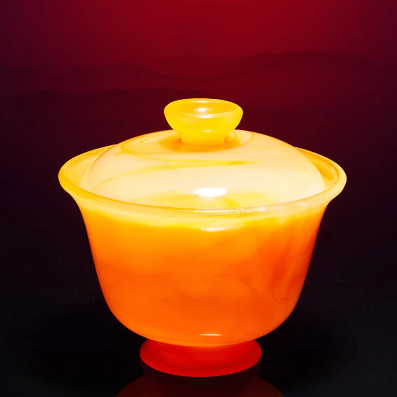 5 унций Агат нефритовый фарфор Gaiwan Tureen с крышкой китайский чайный набор кунг фу