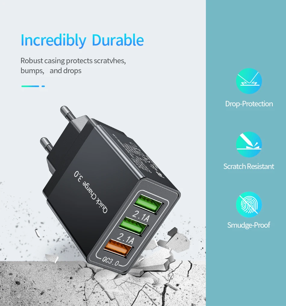 Udyr Quick Charge 4,0 3,0 USB зарядное устройство для iPhone 11 samsung S10 A50 huawei P30 Pro EU US 4 порта быстрое настенное зарядное устройство для мобильного телефона