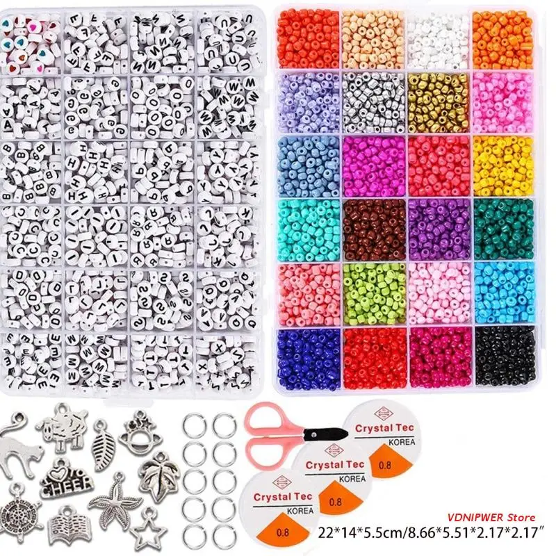 

Children Craft Supplies 1Box Multi Colour Glass Acrylic Beads Jewelry DIY