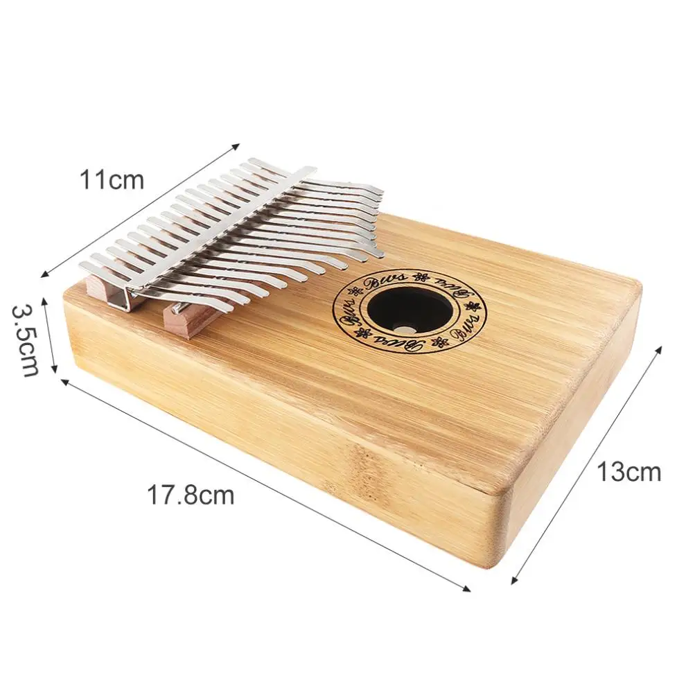 Пианино для большого пальца 17 клавиш Kalimba одиночная доска Бамбуковая Mbira