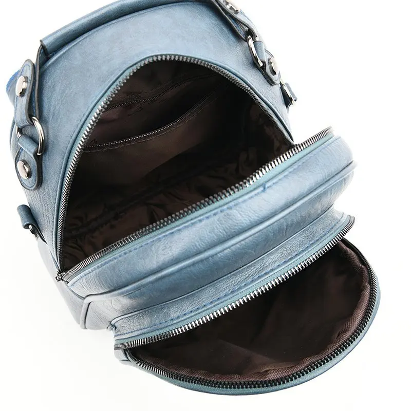 Многофункциональный кожаный рюкзак для девочек школьная сумка женские кожаные