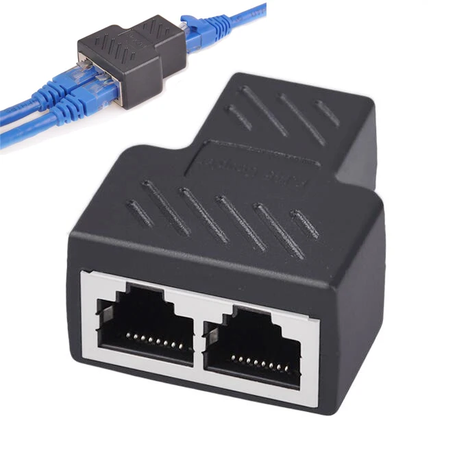 Разветвитель RJ45 1 на 2 LAN разветвитель для сети Ethernet 1X2 CAT5 CAT6 модульный расширитель