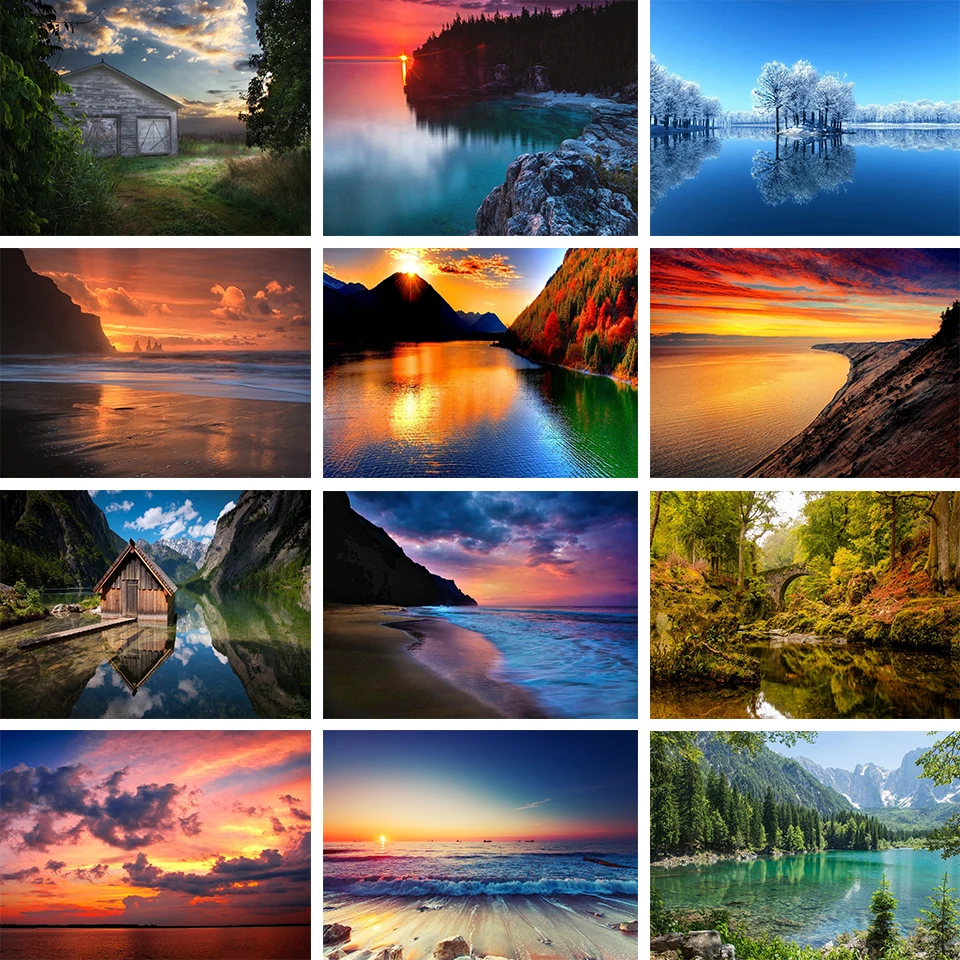 

Набор для вышивки крестиком 5D DIY Стразы, ландшафты, вышитый ландшафт, подарок, мозаика, алмазная живопись, пейзаж