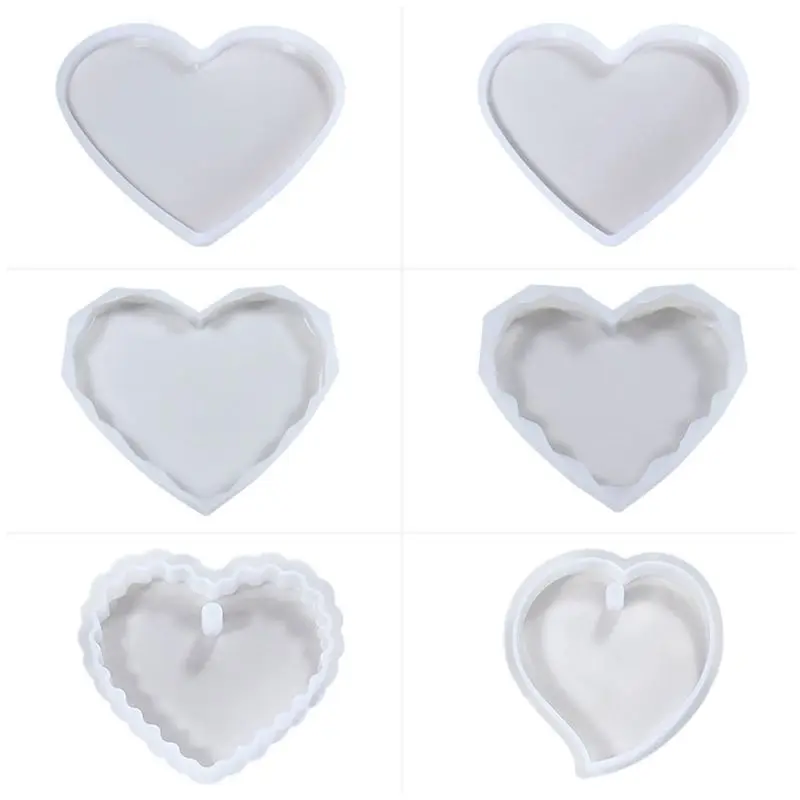 

DIY Resin Crystal Epoxy Mold Love Heart Coaster Crafts Casting Silicone Mould MXME