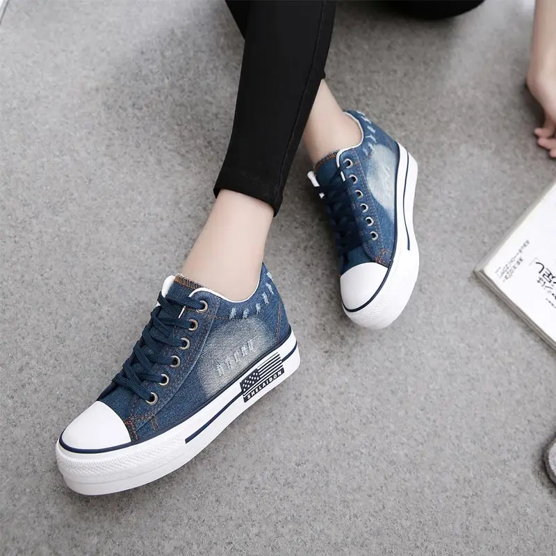 Sneakers women 2019 new fashion Women shoes solid breathable canvas casual lace-up comfortable female footwear woman | Обувь