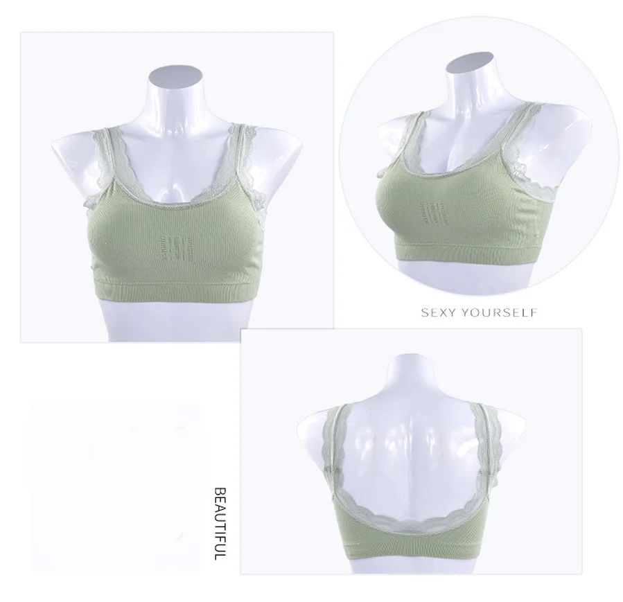 Женский/Женский хлопковый жилет Милая Сексуальная майка кружевной бюстгальтер