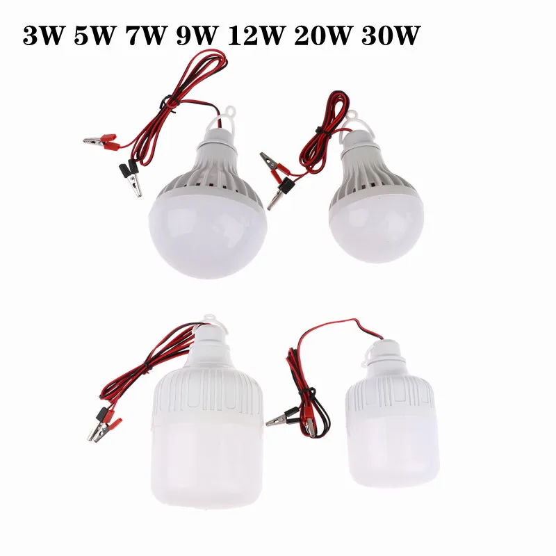 

12v LED Lamp Portable Led Bulb 3W 5W 7W 9W 12W 20W 30W Outdoor Camp Tent Night Fishing Hanging Light Emergency Cold White