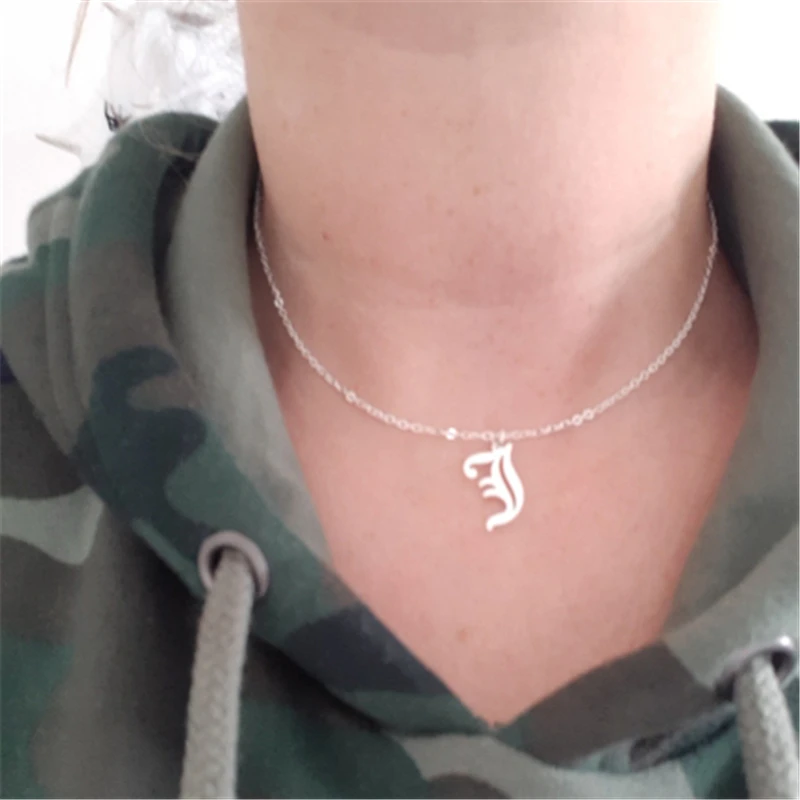 Старое Английское обычное Столичное начальное A-Z ожерелье с буквенным принтом