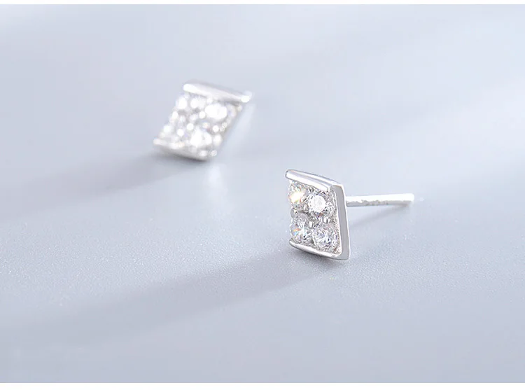 

925 Sterling Silver Prevent Allergy Geometric Brincos Stud Earrings for Women Wedding Earrings Jewelry Accessories