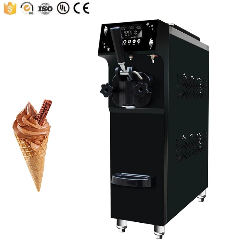 

900 Вт Роскошная Коммерческая маленькая машина для мороженого, машина для замороженного йогурта, настольная машина для мягкого мороженого с ...