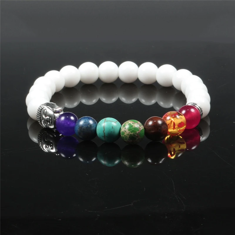 Натуральный черный матовый вулканическая лава 8 мм бусины рейки 7 Чакра Будда