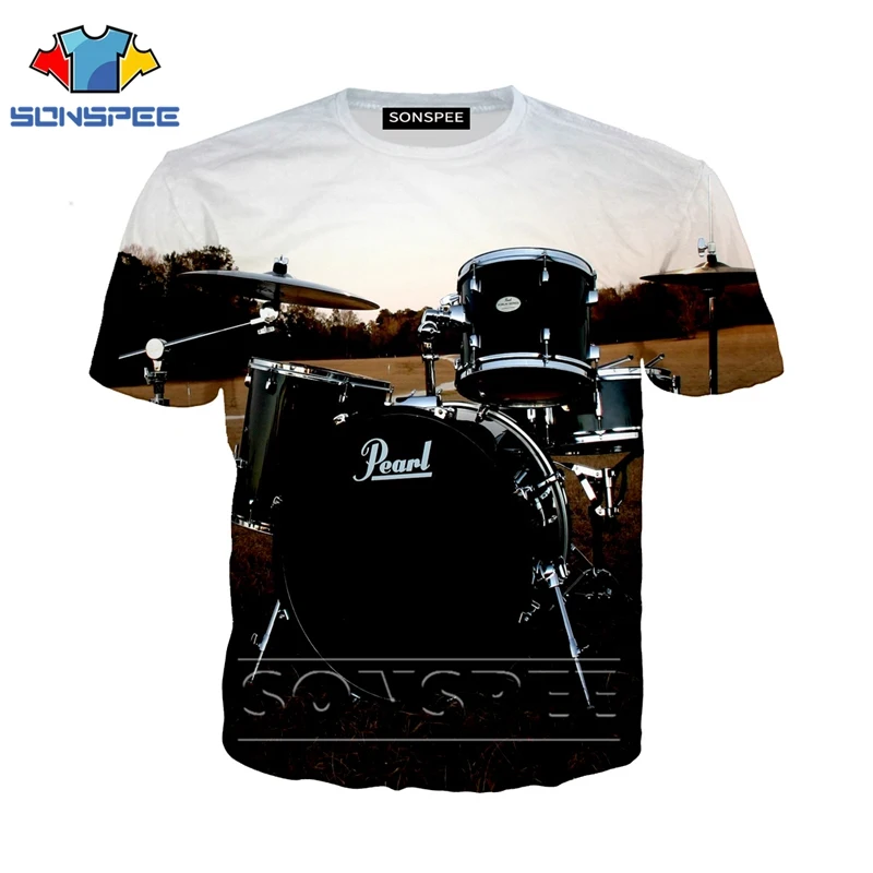 Anime 3d print funny music t shirt Men Women fashion t-shirt drum set sexy kids Harajuku top tee Funny shirts homme tshirt A48 - Цвет: 06