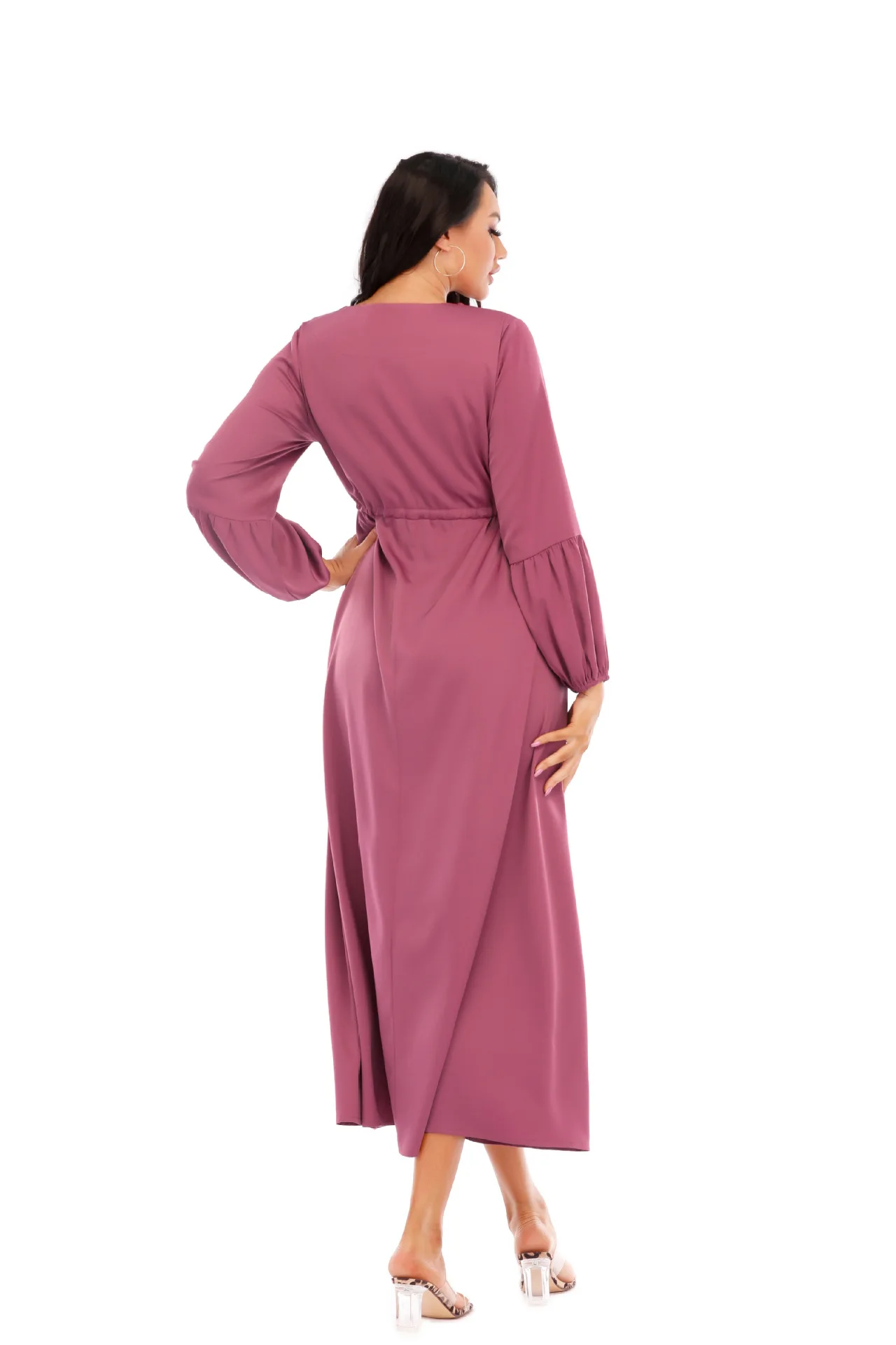 Urban Fashion Casual Spring, Summer And Autumn New Round Neck African Dress Robe Series Muslim Dress Women's Abaya