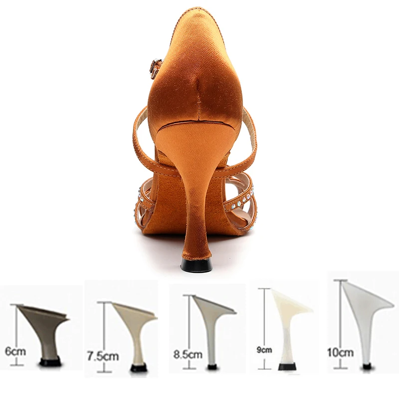 Женские туфли для латиноамериканских танцев DKZSYIM коричневые бальных Танго