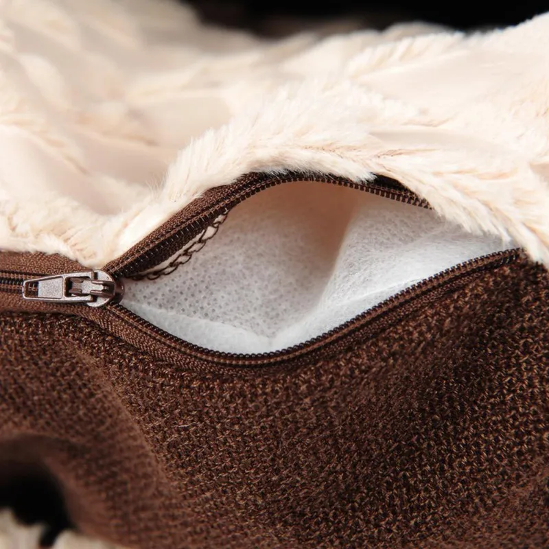 

New Brown Folding And Washable Warm Velvet Cat Castle Dog Cat Puppy Yurt Tent House