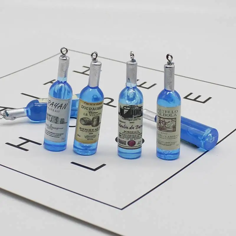 5 шт. имитация веселья красное вино коктейльное стекло кулон серьги брелок сделай