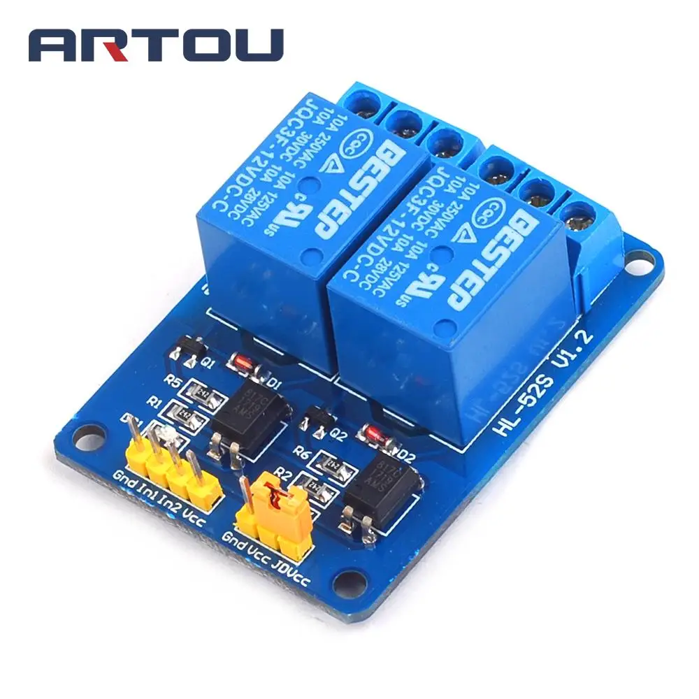 2 канальный релейный модуль 12 В низкоуровневый триггер с оптроном выход ходовой