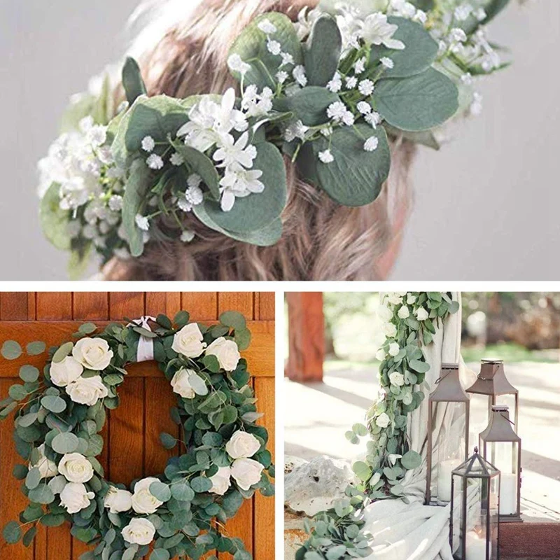 Гирлянда из искусственного эвкалипта 4 упаковки|Искусственные растения| |