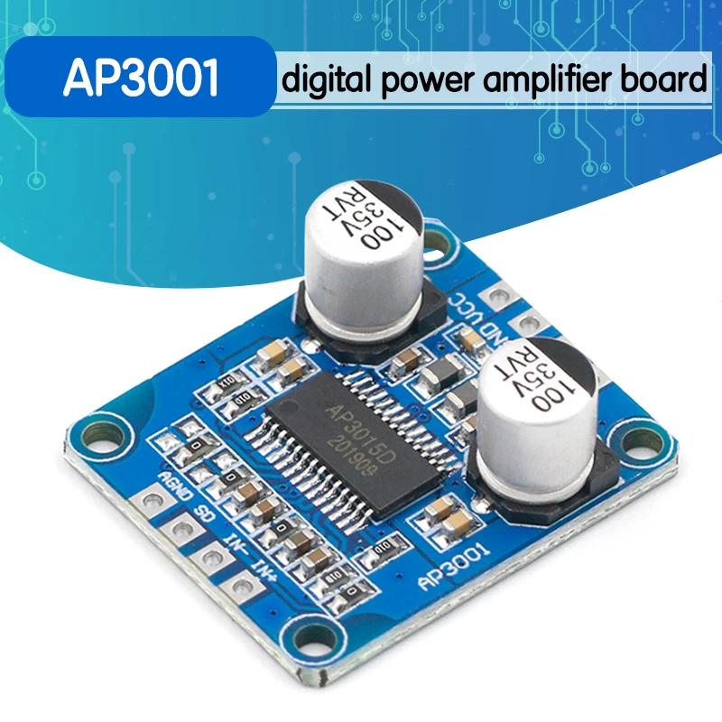 Высокомощный цифровой модуль усилителя постоянного тока 8 24 В моно Класс D 4 Ом для