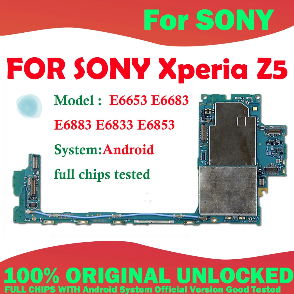 Motherboard for Sony Xperia Z5 E6653 E6683 E6883 E6833 E6853 with Chips Original unlocked Mainboard Good Working Free Shipping | Мобильные