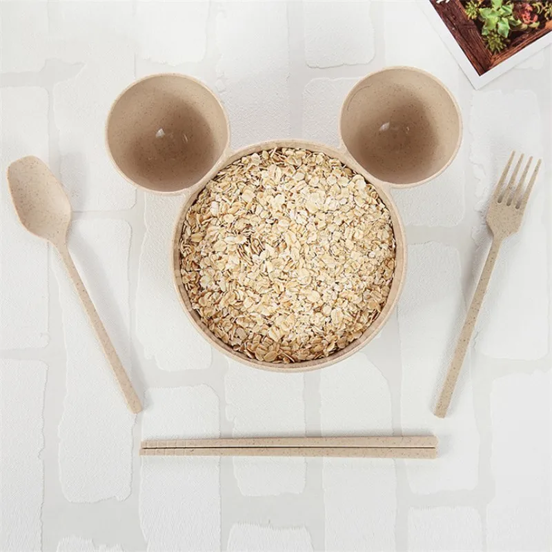 3 шт./компл. кухонная посуда миска пищевой контейнер фрукты пшеничная соломинка