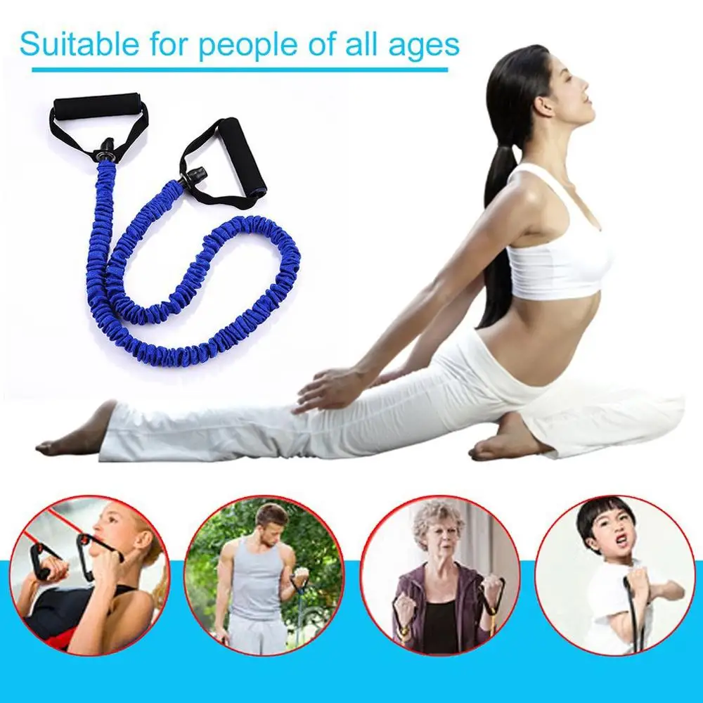 

One Word Pull Rope Fitness Cloth Cover Anti-Break Indoor Elastic Rope Rally Yoga Rope Strength Training Resistance Band