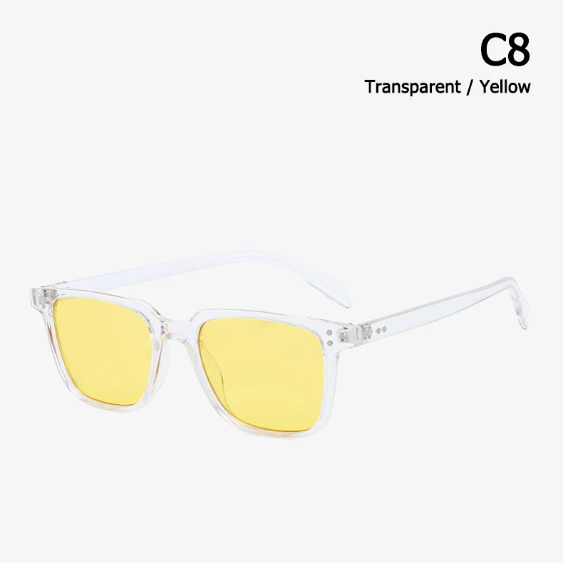 C8 Trans Yellow JackJad, модные крутые солнцезащитные очки NDG, квадратные, винтажные, с заклепками, в два точки, фирменный дизайн, солнцезащитные очки Oculos De Sol 3246 - Цвет линз: C8 Trans Yellow