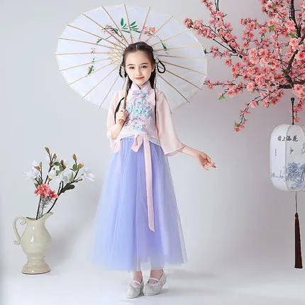 

Children's Chinese Style Dress Girl Ancient Hanfu Costume Dresses Fairy Dresses Beading Design Clothes Christmas Gift ZL07