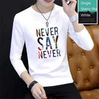 new mens long sleeved t shirt male youth t shirt bottoming shirt mens round neck autumn clothes slim body clothes