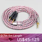 LN007581 16-жильный серебристый OCC OFC смешанный плетеный кабель для Sony MDR-Z1R MDR-Z7 MDR-Z7M2 с винтом для фиксации наушников