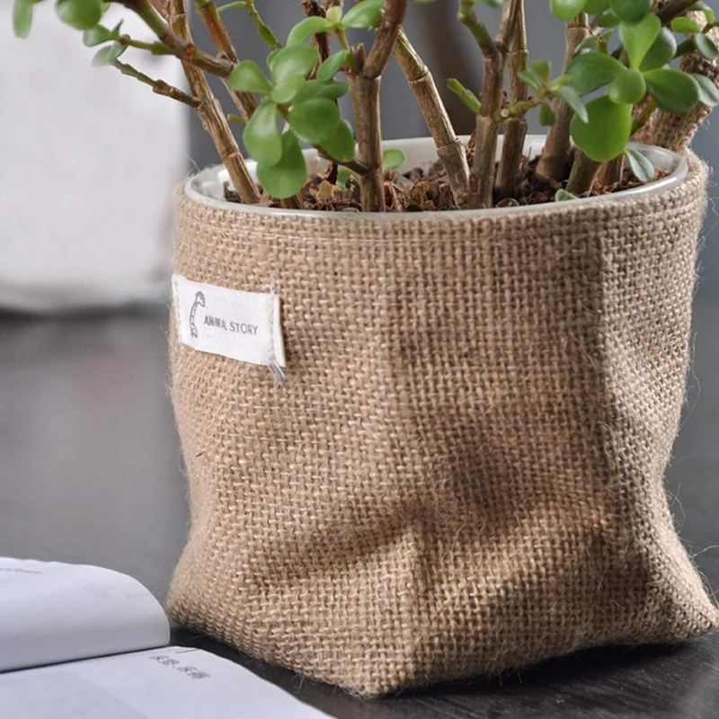 

3 Pack Hanging Storage Bags, Cotton Linen Storage Basket Bags, Foldable Storage Basket Bags, with Handles