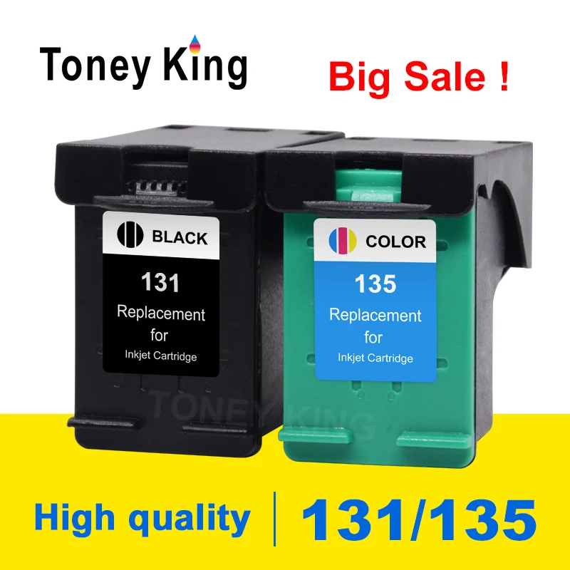 

Toney King Compatible 131 135 Ink Cartridge Replacement for HP 131 135 HP131 HP135 for Deskjet 460 5740 5940 6520 6540 2570 5743