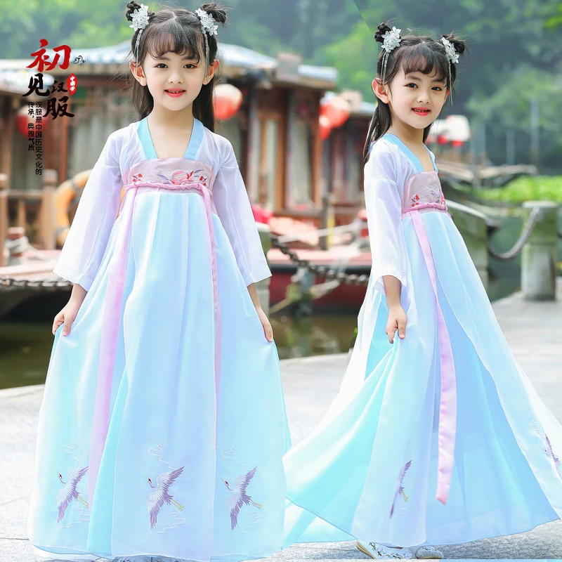 Супер сказочная юбка Hanfu для девочек Сезон лето-осень Оригинальный детский