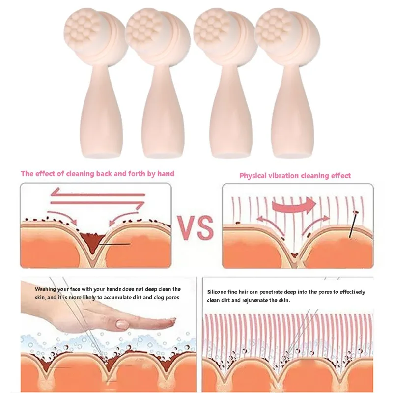 1 шт. прочный прекрасно подходит щётка для очищения лица Портативный