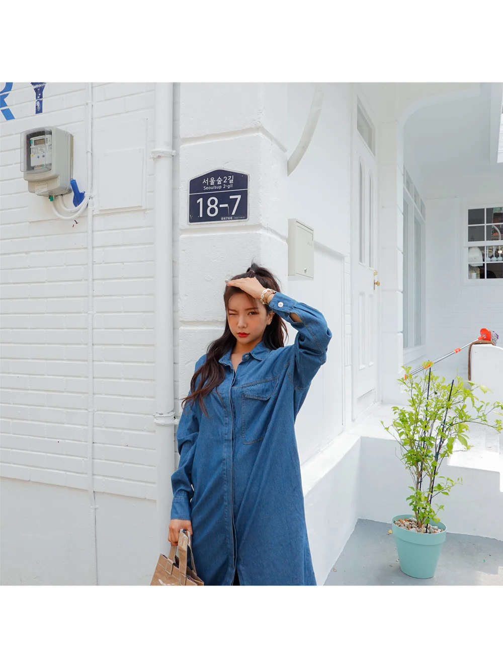 

Chic Vintage Straight Long Denim Dress for Women Full Sleeve Loose Female Jeans Dress Casual Vestidos Femme 2021 Spring