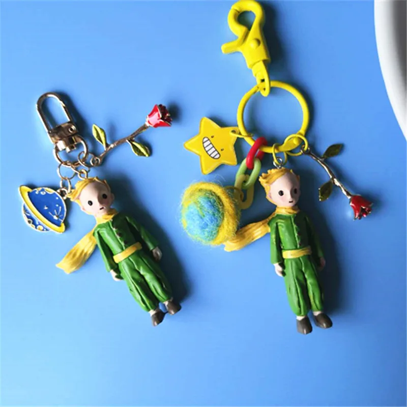 Милый брелок для ключей с куклой Маленького принца лисы розы Подвеска женщин