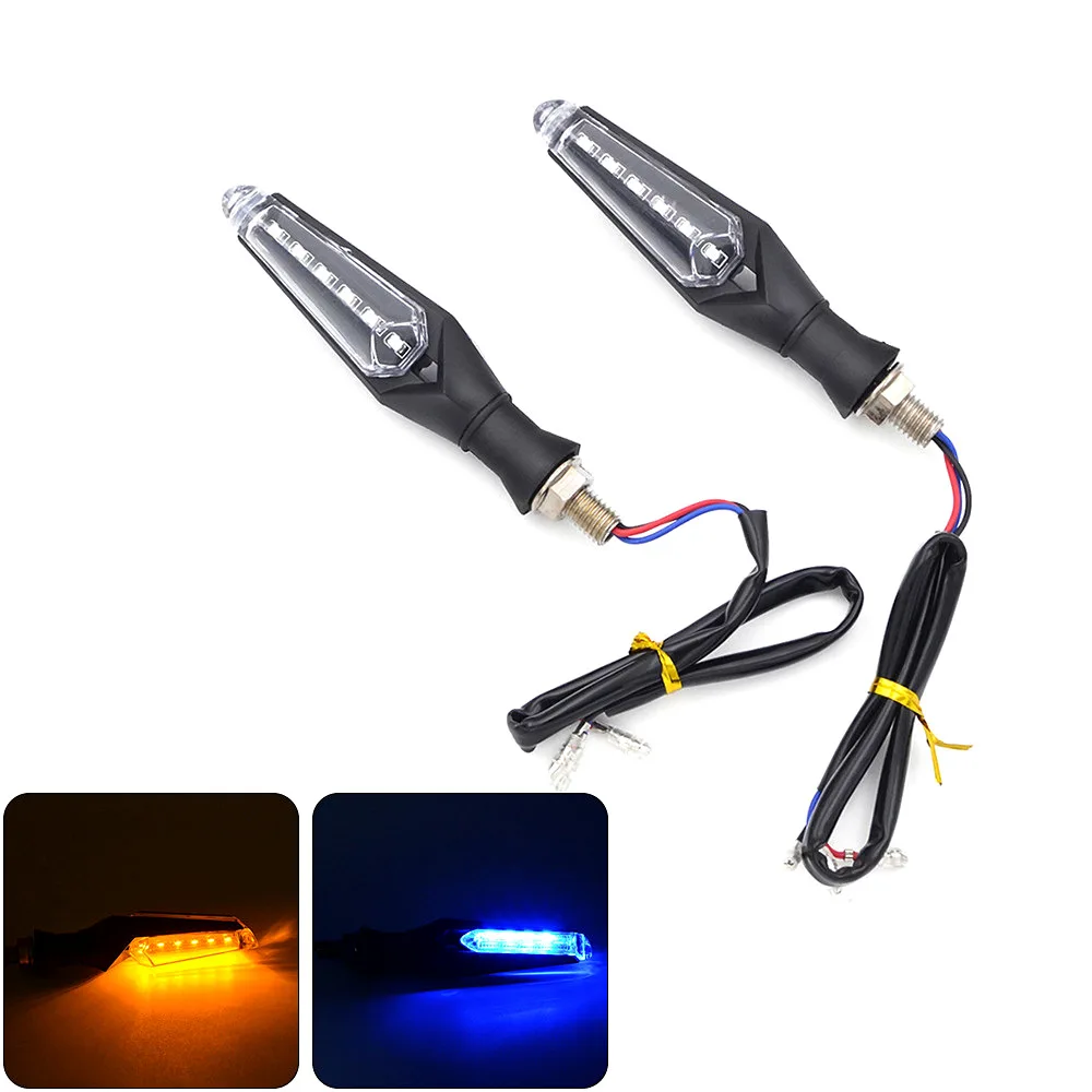 1 Pair Universal Motorcycle Turn Signal Light LED Amber Blue Color Indicator Blinker Flash Bike Lamp for Harley Honda |
