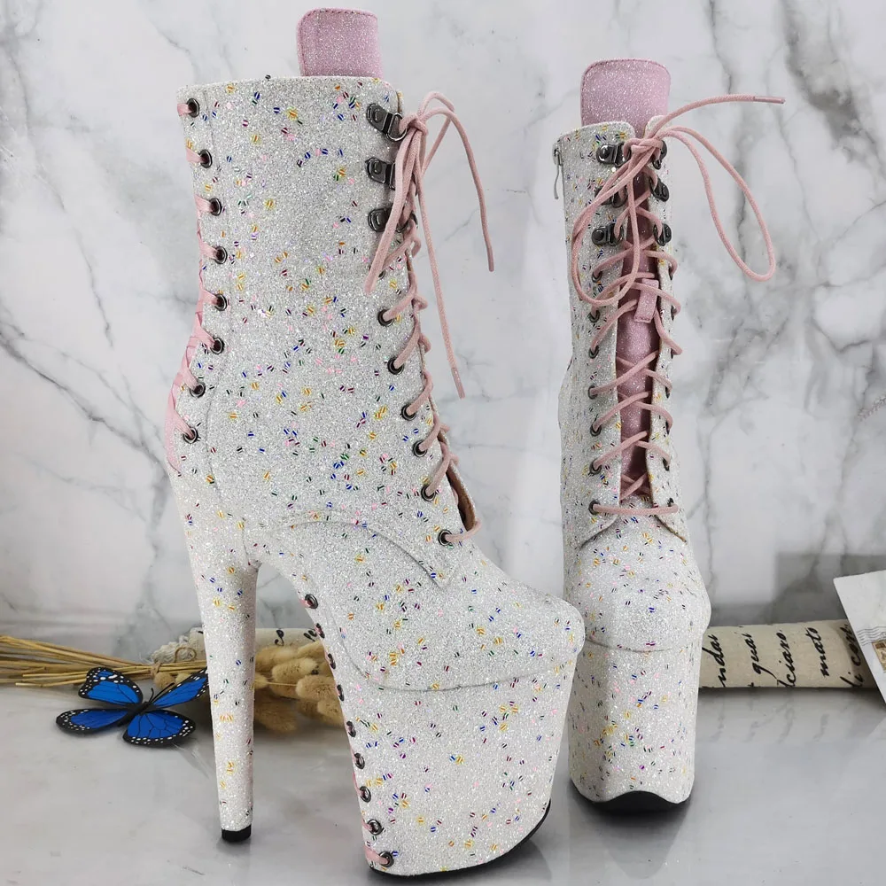 Ботинки Leecabe на высоком каблуке обувь для танцев шесте с закрытым носком 20 см/8 дюймов|Обувь танцев| |