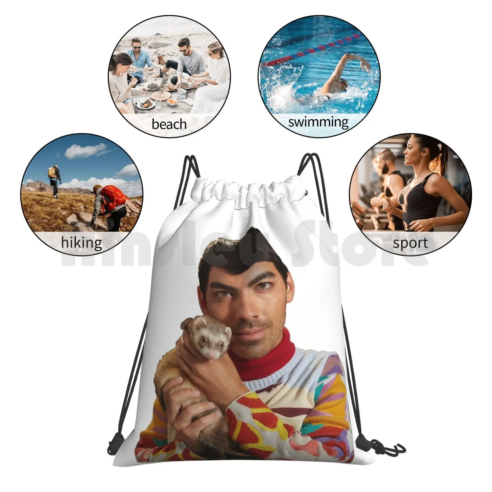 Джо Jonas A Ferret рюкзак сумка с Кулиской Спортивная Сумка водонепроницаемая The Jonai Jo