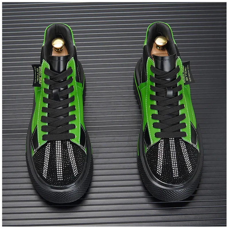 Новинка 2022 модная повседневная обувь стразы мужские кроссовки увеличивающая