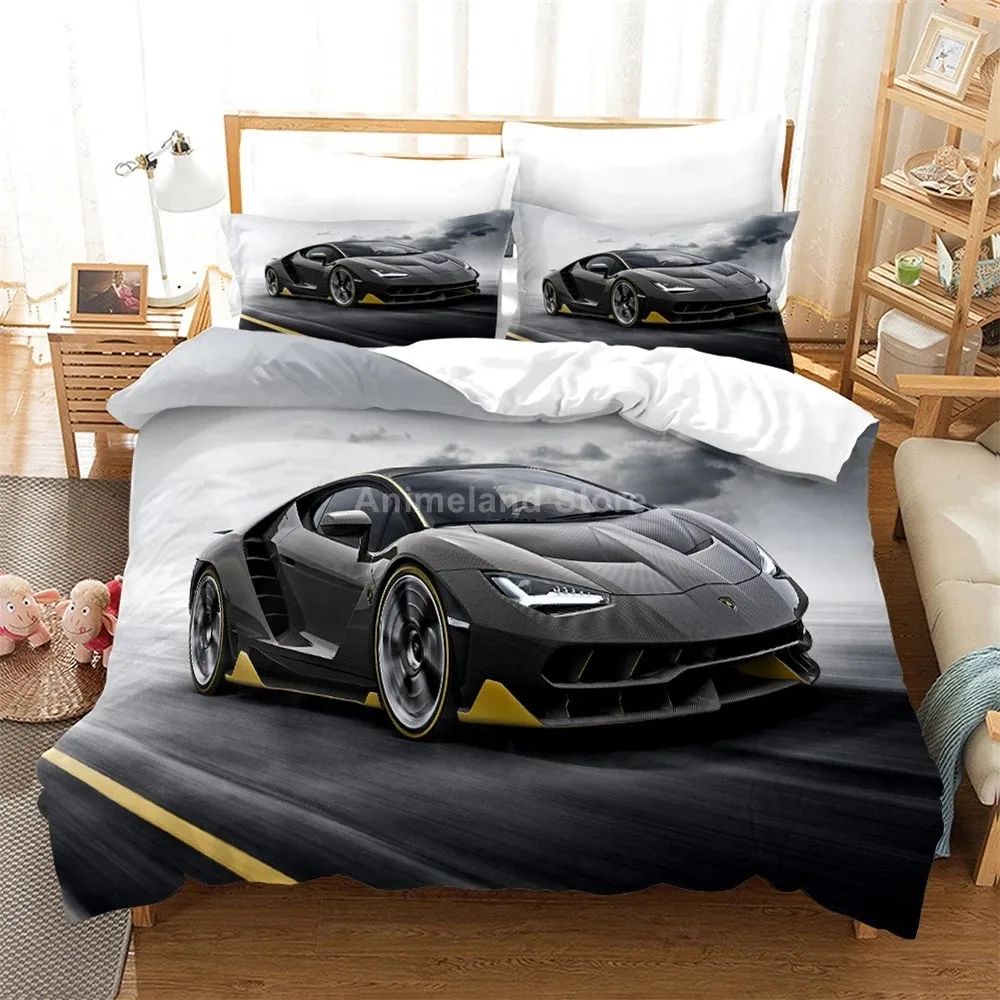 

Fashion Cars Bedding Set Black 3d Scenery Bed Linen Quilt Duvet Cover Sets Home Textile Decor Twin Single Queen King Size Gift