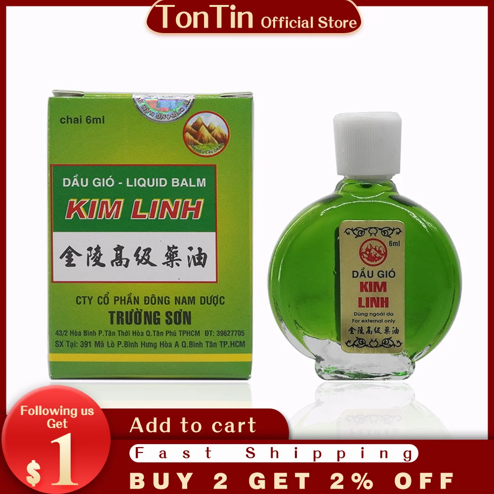 

Vietnam Star Tiger Balm Oil For Cold Headache Stomachache Dizziness Heat Stroke Insect Stings Essential 6ml/pcs
