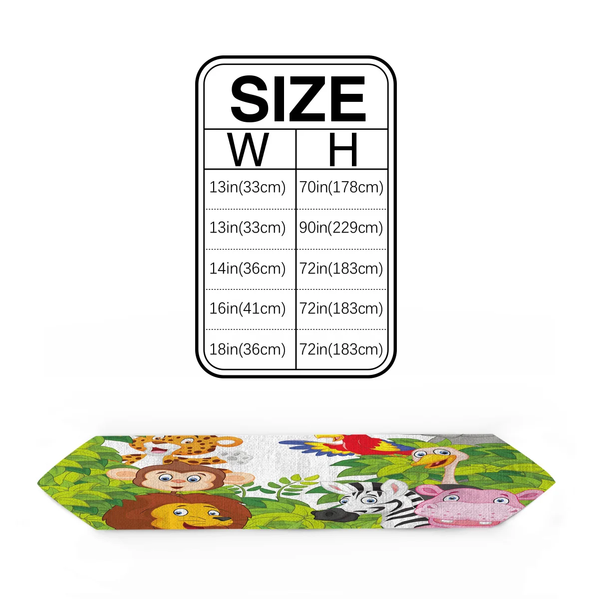 Современная настольная дорожка с изображением леса дикой природы из мультфильма