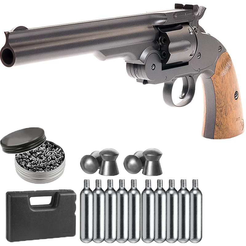 

Barra Airguns Schofield No. 3 Revolver - .177 Full Metal Airgun Pistol - CO2 BB Gun Shoot BB or Pellet Ammo Metal wall plate