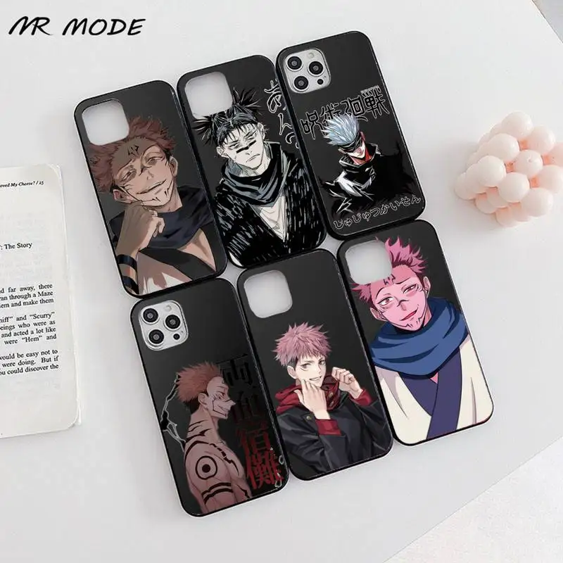 

Hot Cartoon Jujutsu Kaisen Anim Phone Case Candy Color for iPhone 6 7 8 11 12 s mini pro X XS XR MAX Plus