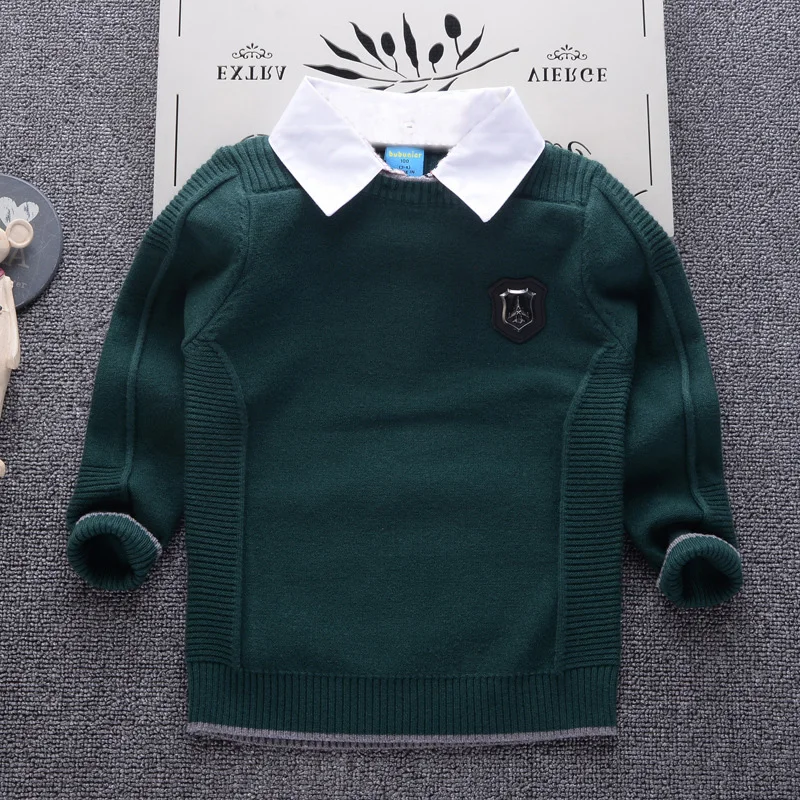 Детский трикотажный свитер AD с отложным воротником плотный пуловер для