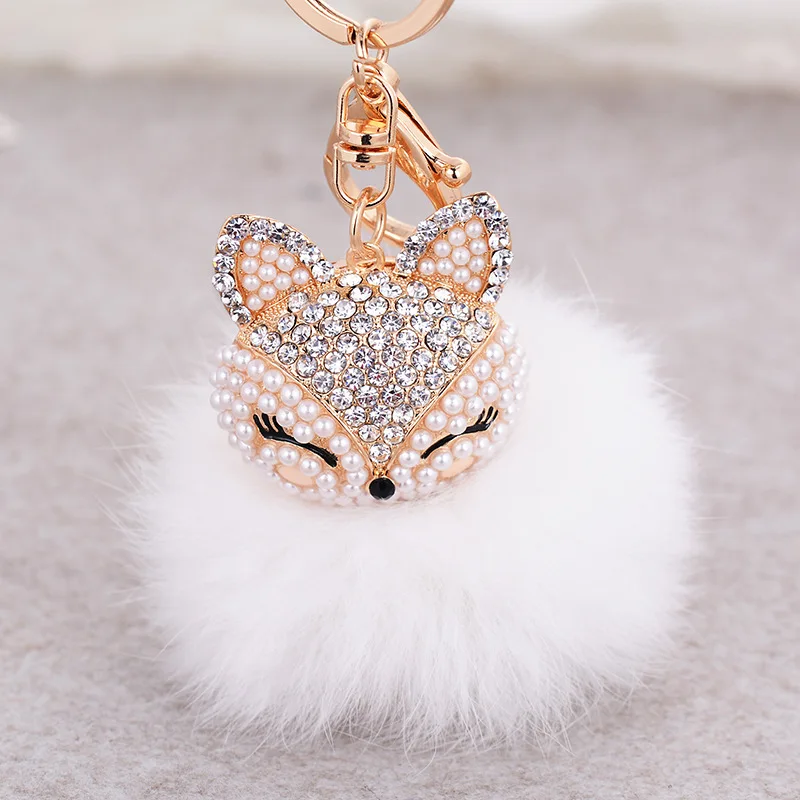 

15.99 $ 3 Pieces, Set Drill Fox Head Rabbit Hair Ball Alloy Key Fob, Fashion Bag Pendant, Car Accessories Pendant